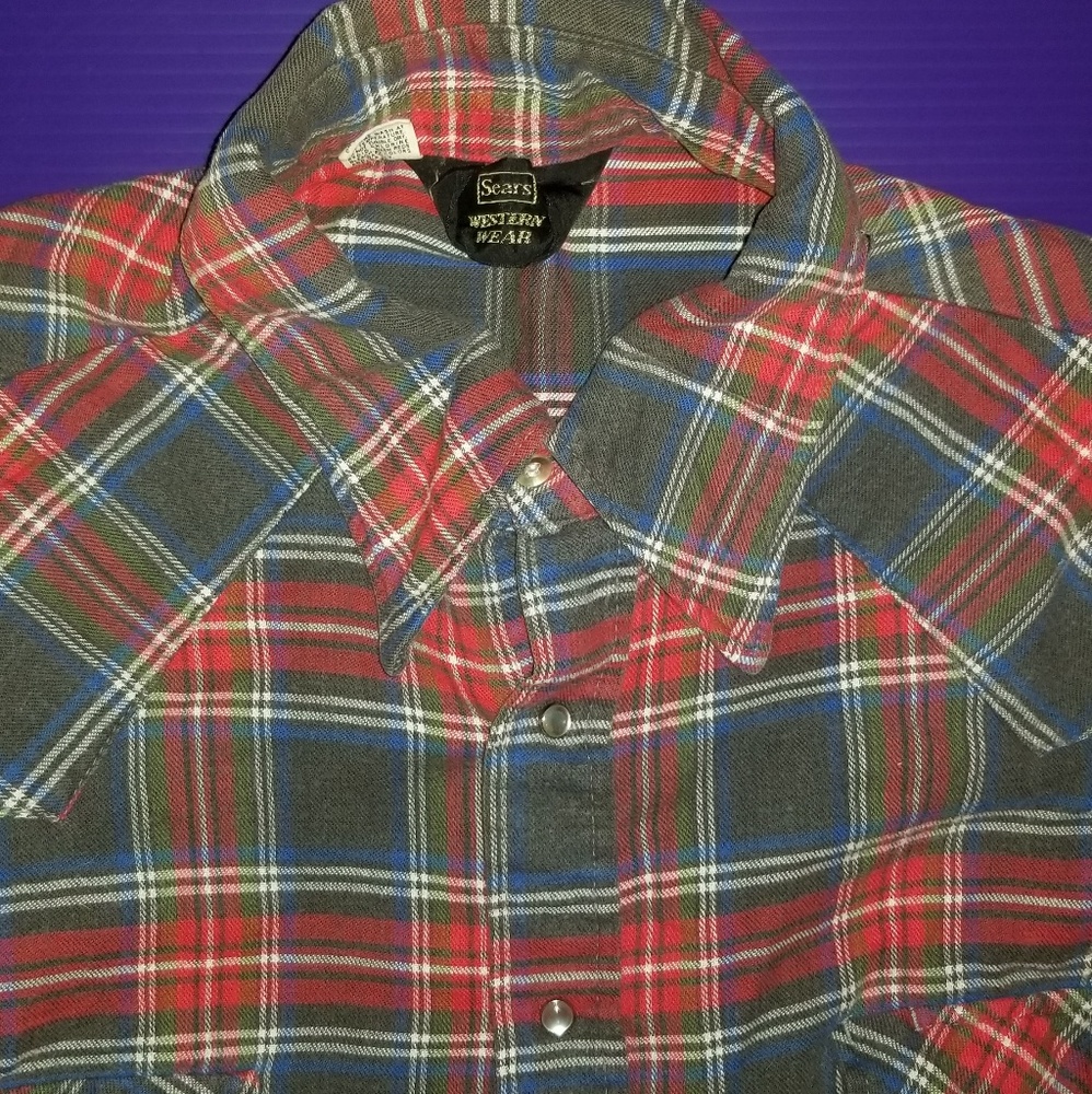 Authentic Retro SEARS plaid flannel shirt